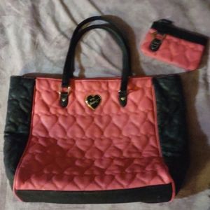 Betsy Johnson tote bag and wristlet 💕